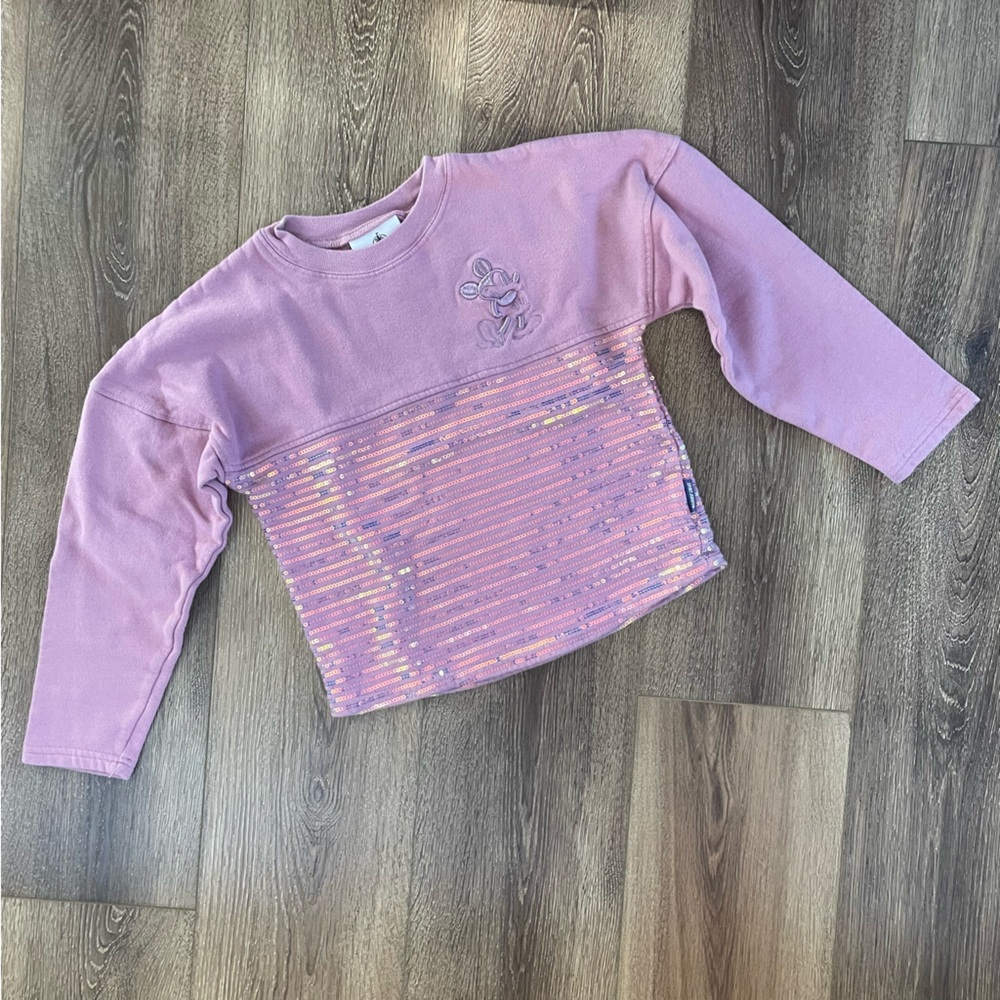 Disneyland Kids Spirit Jersey Pink Iridescent Sequins Medium
